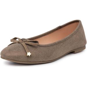 imageNautica Girls Dress Slip On Ballerina Flats  Mary Jane Ballet Fashion Shoes for Toddlers Little Kids and Big Kids  Lightweight ampamp ComfortableBrown Alonna