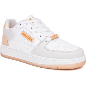 imageNautica Girls Sneakers  LaceUp Tennis Shoes Casual ampamp Comfortable for ToddlersToddler Little Kids ampamp Big Kids PlatformRegularBone Neon Orange