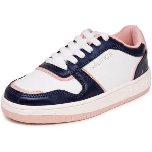 imageNautica Girls Sneakers  LaceUp Tennis Shoes Casual ampamp Comfortable for ToddlersToddler Little Kids ampamp Big Kids PlatformRegularNavy Gold White
