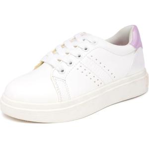 imageNautica Girls Sneakers  LaceUp Tennis Shoes Casual ampamp Comfortable for ToddlersToddler Little Kids ampamp Big Kids PlatformRegularWhite Iridescent Pinkvalenia