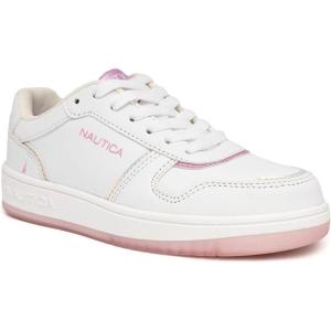 imageNautica Girls Sneakers  LaceUp Tennis Shoes Casual ampamp Comfortable for ToddlersToddler Little Kids ampamp Big Kids PlatformRegularWhite Pearl Pink