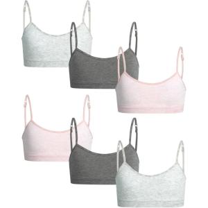 imageNautica Girls Training Bra  3 Pack6 Pack Seamless Padded Bralette Underwear for Girls with Removable Pads Sizes SXLPink Frost HeatherLight Bleach HeatherGrey Heather6pk