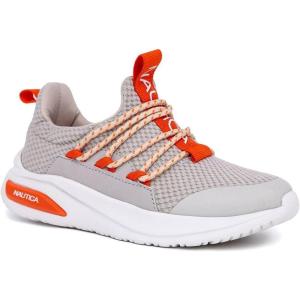 imageNautica Kids Athletic SlipOn Sneakers  Comfortable Bungee Running Shoes for Boys and Girls  Stylish and Supportive Footwear for Active Kids Big KidLittle KidToddlerBone Orange