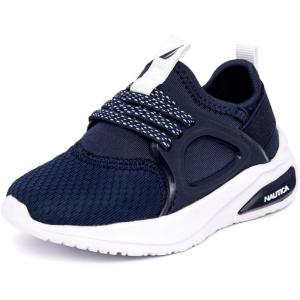 imageNautica Kids Athletic SlipOn Sneakers  Comfortable Bungee Running Shoes for Boys and Girls  Stylish and Supportive Footwear for Active Kids Big KidLittle KidToddlerNavy Whitesplash