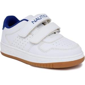 imageNautica Kids Double Strap Sneakers  Casual Athletic Shoes for Boys and Girls  Durable and Comfortable Fit for Toddlers and Little KidsWhite Colbaltstafford