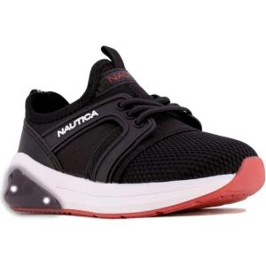 imageNautica Kids Light Up Flashing Sneaker Athletic Running Shoes LaceUpBungeeSlipon Boy  GirlLittle KidBig Kid Kappil Parks Neave LightsBack Red Pop Lights