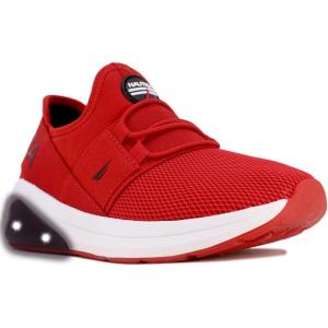 imageNautica Kids Light Up Flashing Sneaker Athletic Running Shoes LaceUpBungeeSlipon Boy  GirlLittle KidBig Kid Kappil Parks Neave LightsLights Red Black Logo