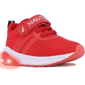 imageNautica Kids LightUp Flashing Sneaker Athletic Running Shoes with Strap  Fashionable and Fun for Boys and Girls  Available in Toddler and Little Kid SizesBuoy Lightsred