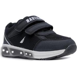 imageNautica Kids LightUp Flashing Sneaker Athletic Running Shoes with Strap  Fashionable and Fun for Boys and Girls  Available in Toddler and Little Kid SizesBlack Whiteplankton