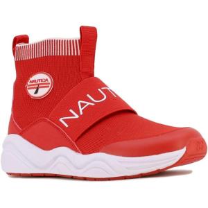 imageNautica Kids Silas HighTop Sock SlipOn Sneaker with Enhanced Ankle Support  Available in Big Kid Little Kid and Toddler Sizes for Boys and GirlsRed