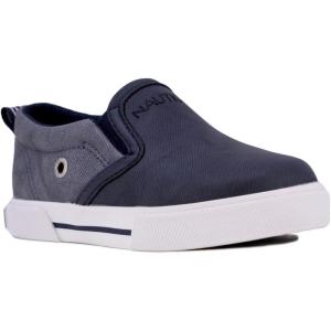 imageNautica Kids SlipOn Sneakers  Casual LowTop Shoes for Boys and Girls  Comfortable Athletic Style for School Play and Everyday Wear  ToddlerLittle KidBig Kid SizesNavy Texture