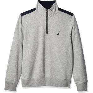 imageNautica Mens 14 Zip Pieced Fleece SweatshirtGrey Heather