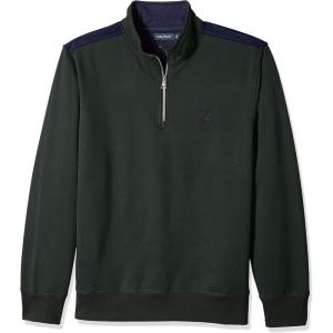 imageNautica Mens 14 Zip Pieced Fleece SweatshirtKelp Seas