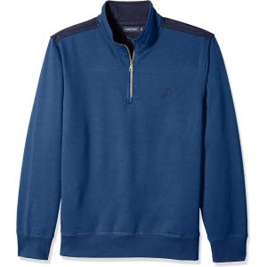 imageNautica Mens 14 Zip Pieced Fleece SweatshirtMonaco Blue