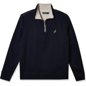 imageNautica Mens 14 Zip Pieced Fleece SweatshirtNavy