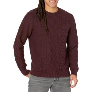 imageNautica Mens CableKnit SweaterShipwreck Burgundy Heather