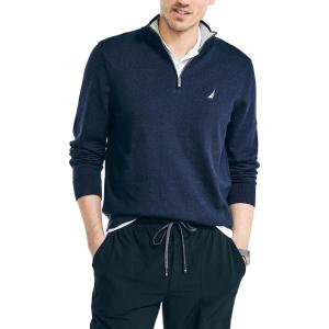 imageNautica Mens Navtech QuarterZip SweaterNavy Seas