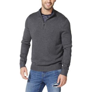 imageNautica Mens QuarterZip SweaterCharcoal Heather