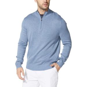 imageNautica Mens QuarterZip SweaterDeep Anchor Heather