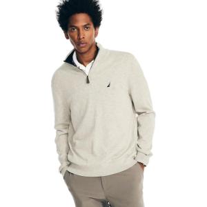 imageNautica Mens QuarterZip SweaterNavtech Collection FallWinter 2024 Grey Heather