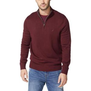 imageNautica Mens QuarterZip SweaterRoyal Burgundy