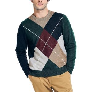 imageNautica Mens Sustainably Crafted Argyle Crewneck SweaterNavy Seas