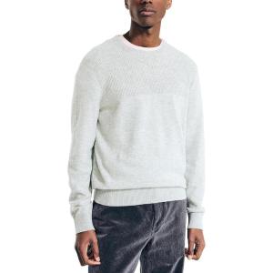 imageNautica Mens Sustainably Crafted Textured Crewneck SweaterGrey Heather
