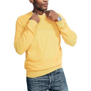 imageNautica Mens Sustainably Crafted Textured Crewneck SweaterTawny Olive