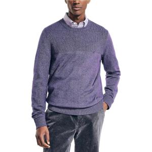 imageNautica Mens Sustainably Crafted Textured Crewneck SweaterViolet Heather