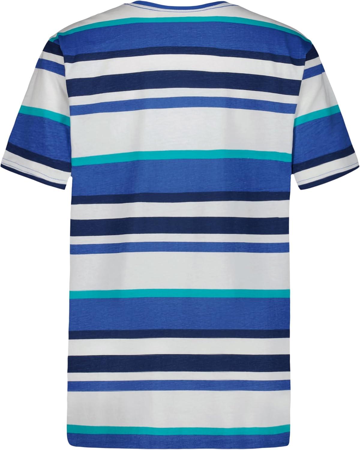 imageNautica Boys Short Sleeve Fashion Crew Neck TShirt Soft Comfortable Relaxed FitPreppy Stripe Delft