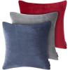 imageNautica  Euro Sham Soft Fleece Bedding with Zipper Closure Stylish Bedding Set for Bed or Couch Plush Euro Red 26quot x 26quotGrey