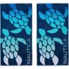 imageNautica  Oversized Beach Towel Set Soft Plush Velour Towels with Hanging Loop Quick Dry ampamp Absorbent Beach Vacation Essentials for Adults ampamp Travel Tilted Logo Blue 2PackTurtle Beach Blue