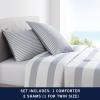 imageNautica  Twin Comforter Set Cotton Reversible Bedding with Matching Sham Mediterranean Inspired Home Decor for All Seasons Fairwater Blue TwinFairwater Blue