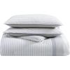 imageNautica  Twin Comforter Set Cotton Reversible Bedding with Matching Sham Mediterranean Inspired Home Decor for All Seasons Fairwater Blue TwinLight GreyWhiteDark Grey