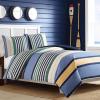 imageNautica  Twin Comforter Set Reversible Cotton Bedding with Matching Sham Medium Weight for Year Round Use Dorm Essentials OekoTex Certified Dover BlueKing