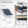 imageNautica  Twin Comforter Set Reversible Cotton Bedding with Matching Sham Medium Weight for Year Round Use Dorm Essentials OekoTex Certified Dover BlueTwin