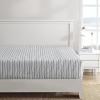 imageNautica  Twin Fitted Sheet Crisp Cotton Percale Bedding Single Ply Woven Lightweight for Year Round Use OekoTex Certified Beaux Stripe BlueColeridge Stripe Charcoal