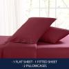 imageNautica  Twin Sheet Set Cotton Percale Bedding Set Crisp ampamp Cool Fully Elasticized Ideal Dorm Essentials Solid Light Blue TwinSolid Dark Red