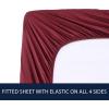 imageNautica  Twin Sheet Set Cotton Percale Bedding Set Crisp ampamp Cool Fully Elasticized Ideal Dorm Essentials Solid Light Blue TwinSolid Dark Red