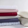 imageNautica  Twin Sheet Set Cotton Percale Bedding Set Crisp ampamp Cool Fully Elasticized Ideal Dorm Essentials Solid Light Blue TwinSolid White