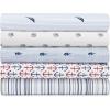 imageNautica  Twin XL Sheets Cotton Percale Bedding Set Fully Elasticized Ideal Dorm Essentials Audley Stripe Blue Twin XLAudley Stripe Blue