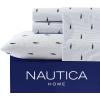 imageNautica  Twin XL Sheets Cotton Percale Bedding Set Fully Elasticized Ideal Dorm Essentials Audley Stripe Blue Twin XLWhale Stripe BlueWhite