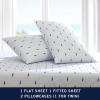 imageNautica  Twin XL Sheets Cotton Percale Bedding Set Fully Elasticized Ideal Dorm Essentials Audley Stripe Blue Twin XLWhale Stripe BlueWhite
