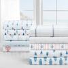 imageNautica  Twin XL Sheets Cotton Percale Bedding Set Fully Elasticized Ideal Dorm Essentials Audley Stripe Blue Twin XLWoodblock Fish Blue