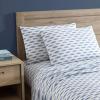 imageNautica  Twin XL Sheets Cotton Percale Bedding Set Fully Elasticized Ideal Dorm Essentials Audley Stripe Blue Twin XLWoodblock Fish Blue