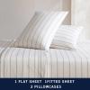 imageNautica  Twin XL Sheets Premium Cotton Percale Bedding Set Striped Bedding Set OekoTex Certified Beaux Stripe Blue Twin XLBeaux Stripe Blue