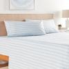 imageNautica  Twin XL Sheets Premium Cotton Percale Bedding Set Striped Bedding Set OekoTex Certified Beaux Stripe Blue Twin XLBeaux Stripe Navy