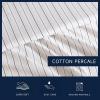 imageNautica  Twin XL Sheets Premium Cotton Percale Bedding Set Striped Bedding Set OekoTex Certified Beaux Stripe Blue Twin XLBrenton Stripe Ivory