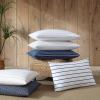 imageNautica  Twin XL Sheets Premium Cotton Percale Bedding Set Striped Bedding Set OekoTex Certified Beaux Stripe Blue Twin XLBrenton Stripe Ivory
