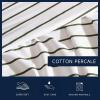 imageNautica  Twin XL Sheets Premium Cotton Percale Bedding Set Striped Bedding Set OekoTex Certified Beaux Stripe Blue Twin XLBrenton Stripe Ivory